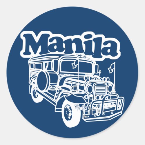 Manila Jeepney Classic Round Sticker