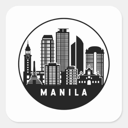 Manila National Capital Region Skyline Square Sticker