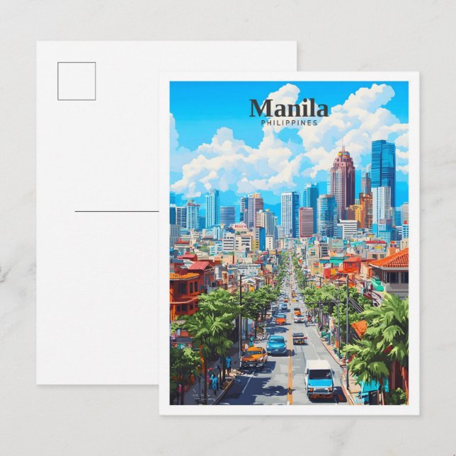 Manila Philippines Art Vintage Travel  Postcard (Front/Back)