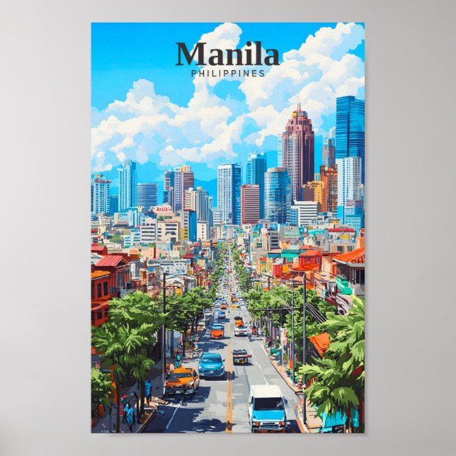 Manila Philippines Art Vintage Travel  Poster (Front)