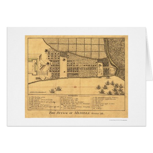 Manila Philippines Attack Map 1762 (Front Horizontal)