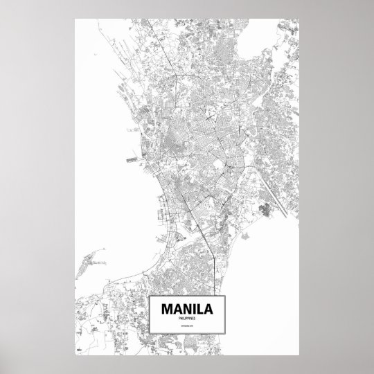 Manila, Philippines (black on white) Poster | Zazzle.com