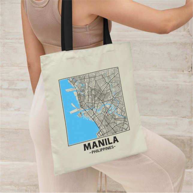 Manila, Philippines, City Map Tote Bag (Creator Uploaded)