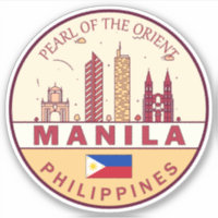 Manila Philippines City Skyline Emblem