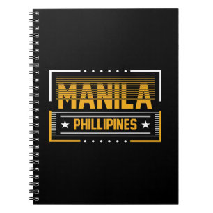 Manila Philippines Modern Typography Travel Design Notebook