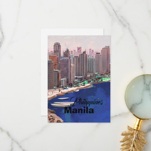 Manila Philippines Postcard Art,Philippines Travel