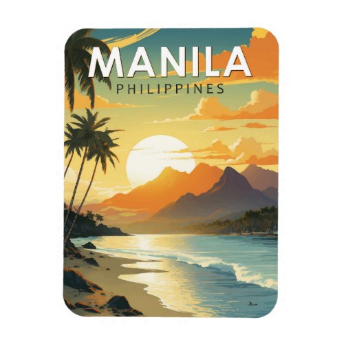 Manila Philippines Travel Art Vintage Magnet