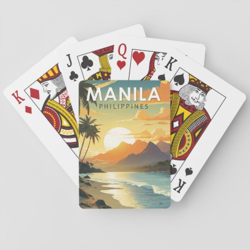 Manila Philippines Travel Art Vintage Playing Cards