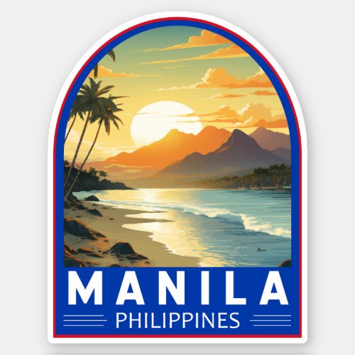 Manila Philippines Travel Art Vintage Sticker