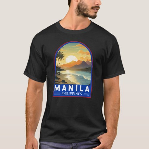 Manila Philippines Travel Art Vintage T_Shirt