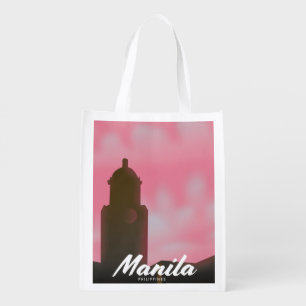 Manila Philippines travel poster. Grocery Bag