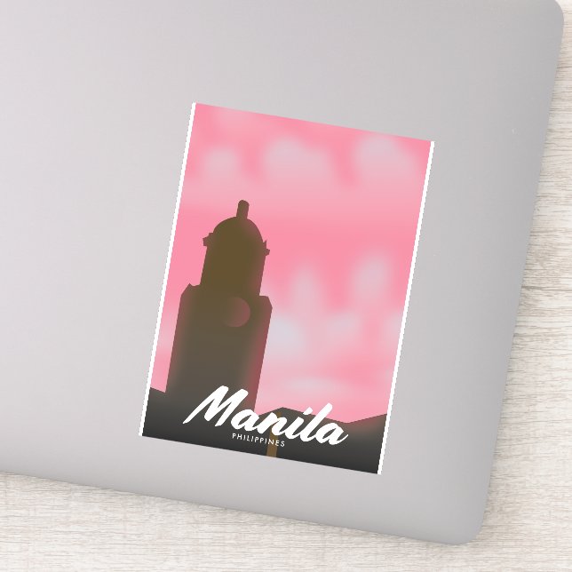 Manila Philippines travel poster. Sticker (Detail)