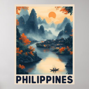 Manila, Philippines - Vintage Travel Poster