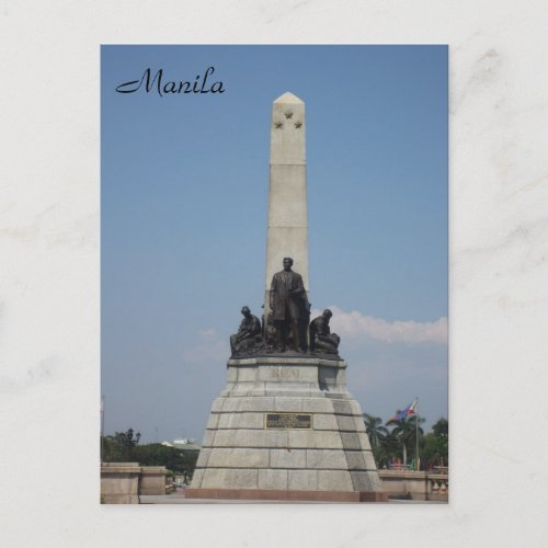 manila rizal monument postcard
