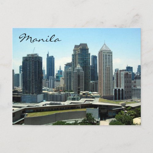 manila skyline postcard