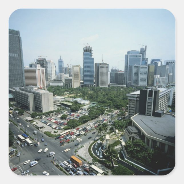 Manila Skyline Square Sticker (Front)