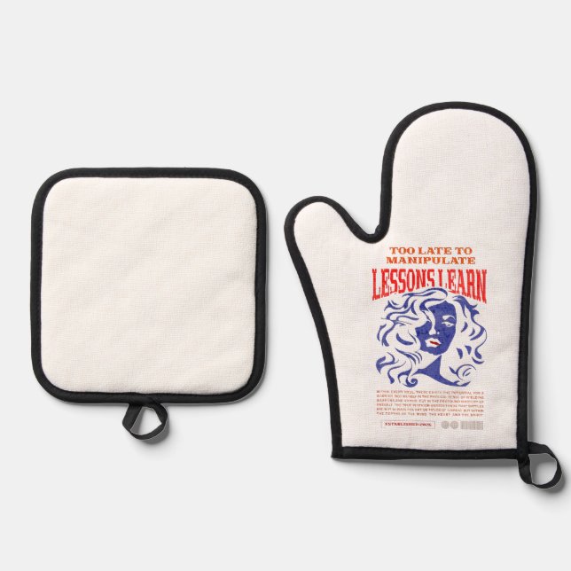 MANIPULATE LESSONS LEARN OVEN MITT AND POT HOLDER  OVEN MITT & POT HOLDER SET (Front)