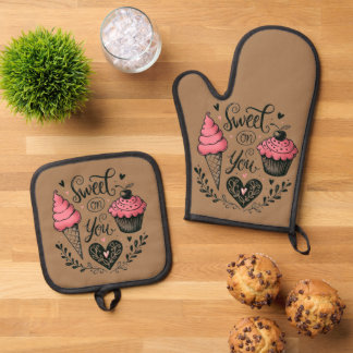 Manique and glove of cuisine oven mitt & pot holder set