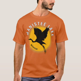Manistee Lake in Michigan Heron Sunrise T-Shirt