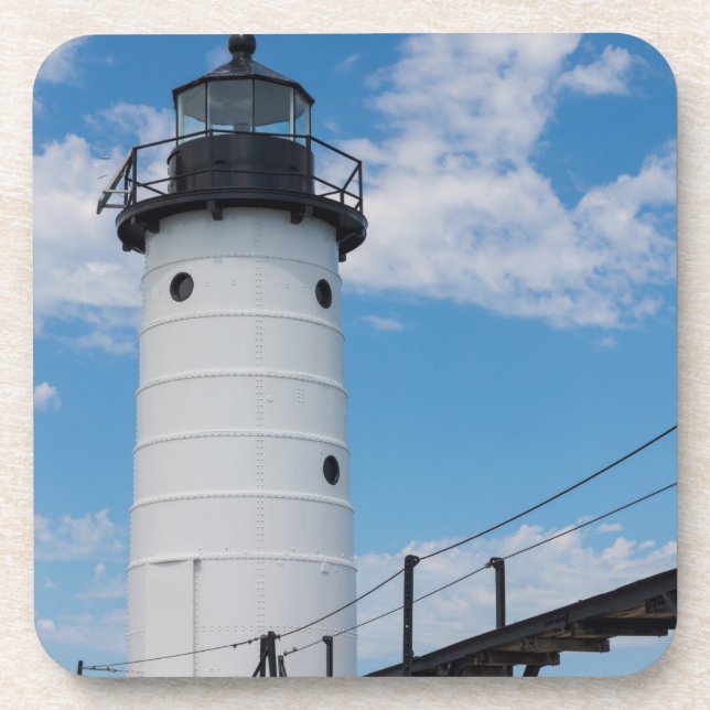 Manistee Lighthouse Beverage Coaster (Front)