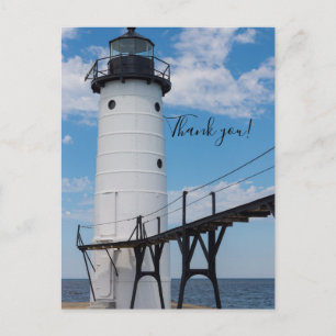 Manistee Lighthouse Thank You Postcard
