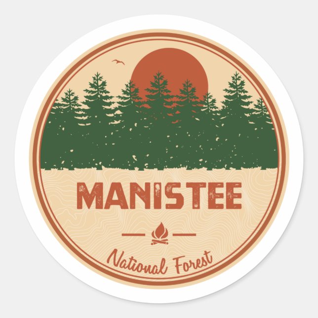 Manistee National Forest Classic Round Sticker (Front)