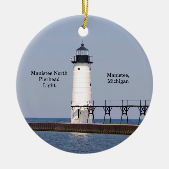 Manistee North Pierhead Light ornament (Front)