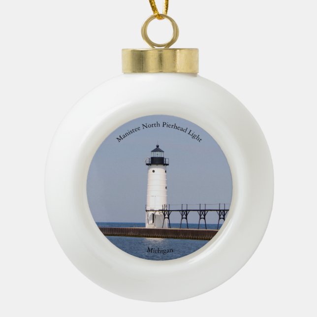 Manistee North Pierhead Light ornament (Front)