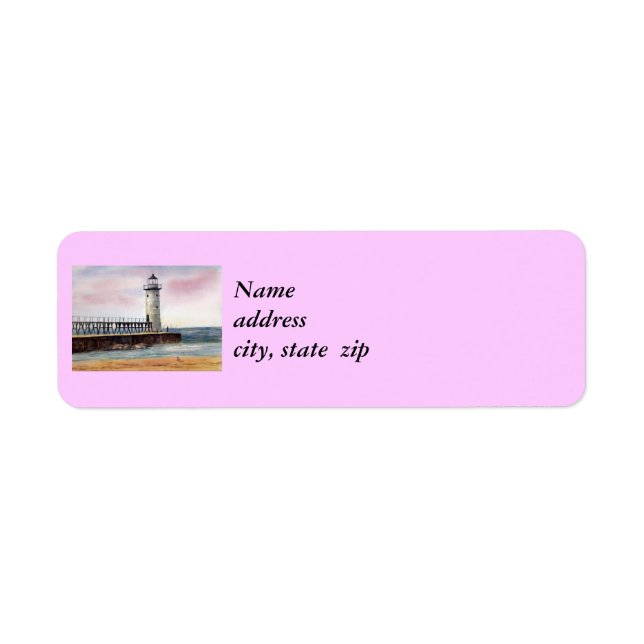 Manistee North Pierhead Lighthouse Return Address Label (Front)