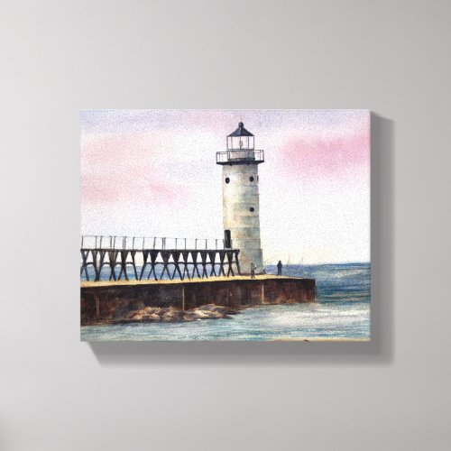 Manistee North Pierhead Lighthouse StretchedCanvas Canvas Print