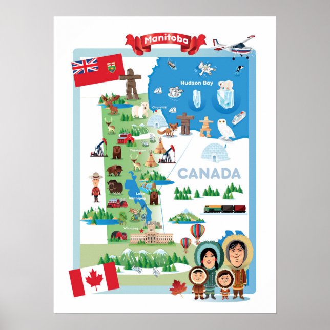 Manitoba Canada Cartoon Poster (Front)