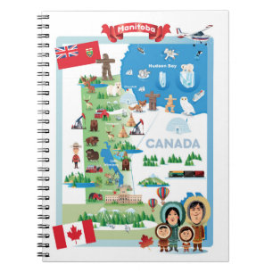 Manitoba Canada Cartoon Poster Notebook