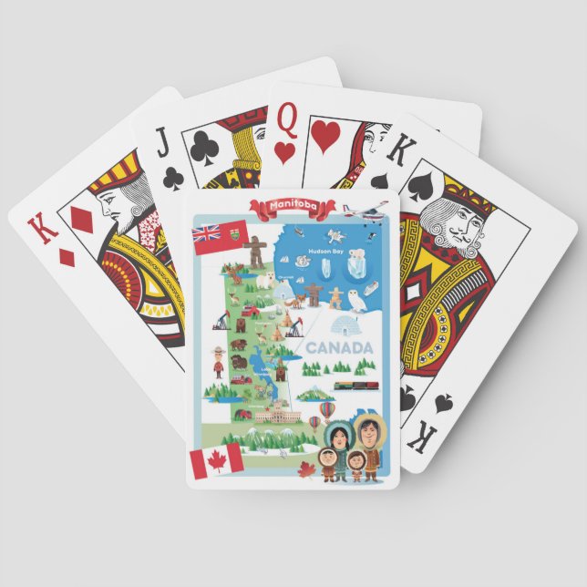 Manitoba Canada Cartoon Poster Poker Cards (Back)
