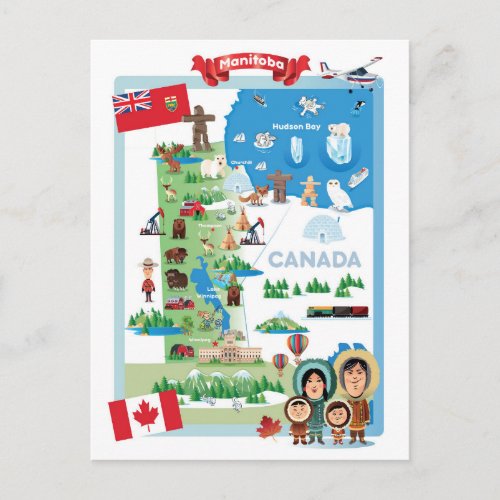Manitoba Canada Cartoon Poster Postcard