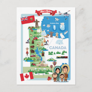 Manitoba Canada Cartoon Poster Postcard