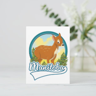 Manitoba Canada travel logo Invitation Postcard