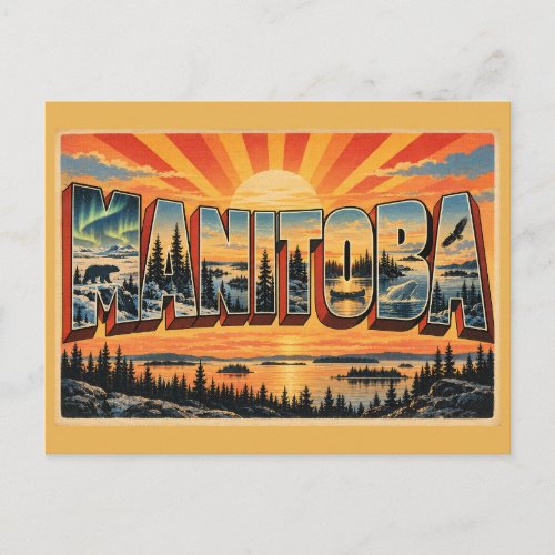 Manitoba Canada Tundra Boreal Forest Art Postcard