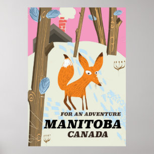 Manitoba Canada vintage style travel poster