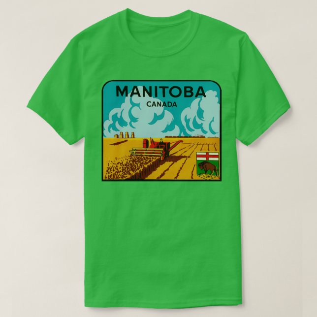 Manitoba Canada Vintage Travel T-Shirt (Design Front)