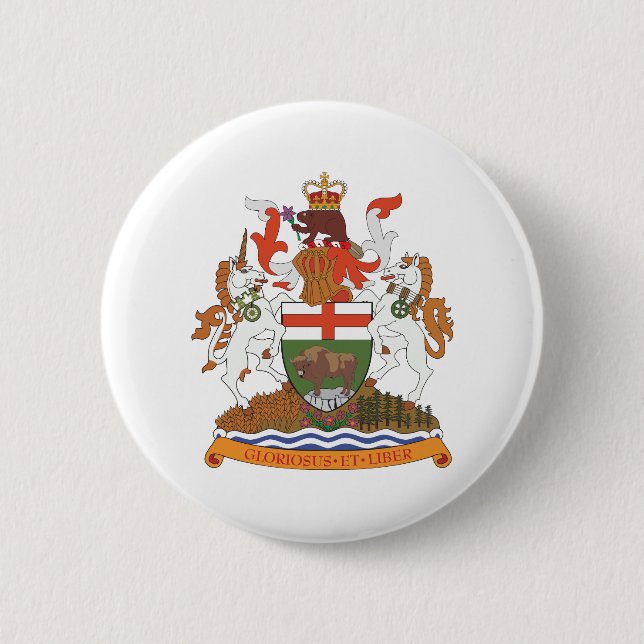 Manitoba Coat Of Arms Button (Front)