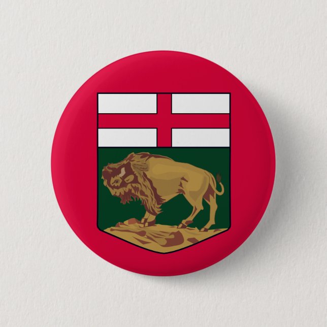 Manitoba coat of arms - CANADA Button (Front)