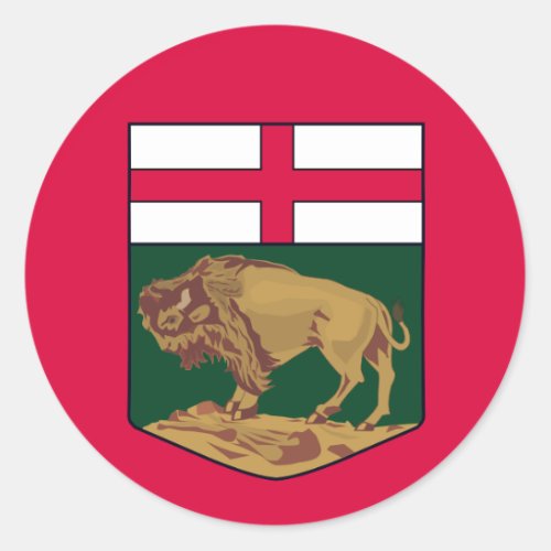 Manitoba coat of arms _ CANADA Classic Round Sticker
