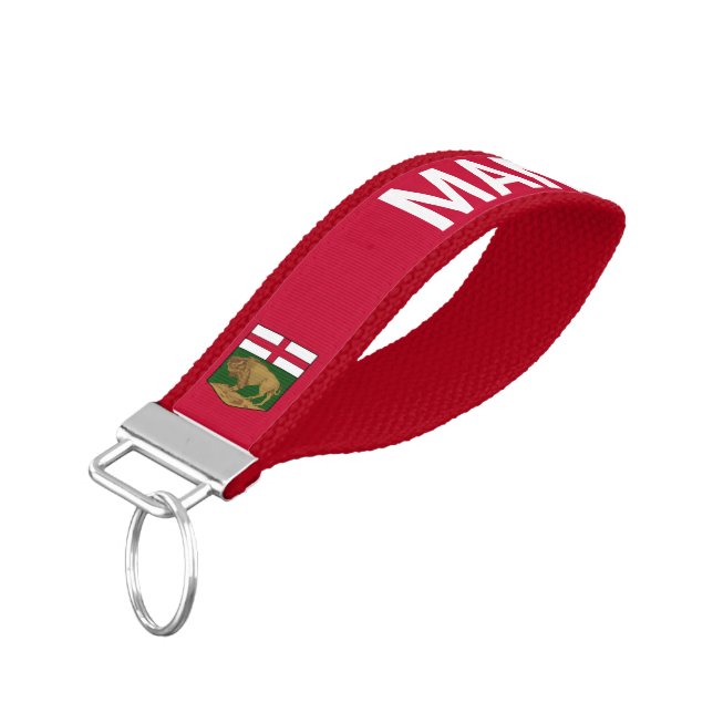 Manitoba coat of arms - CANADA Wrist Keychain (Angled Down)