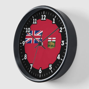 Manitoba Flag Graphic Dial Clock
