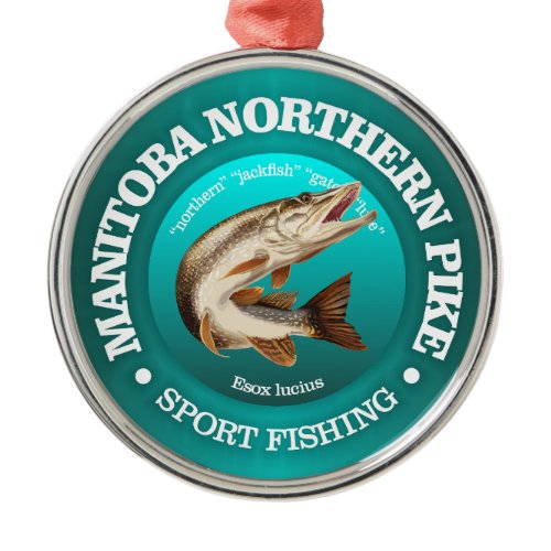 Manitoba Pike Fishing Metal Ornament