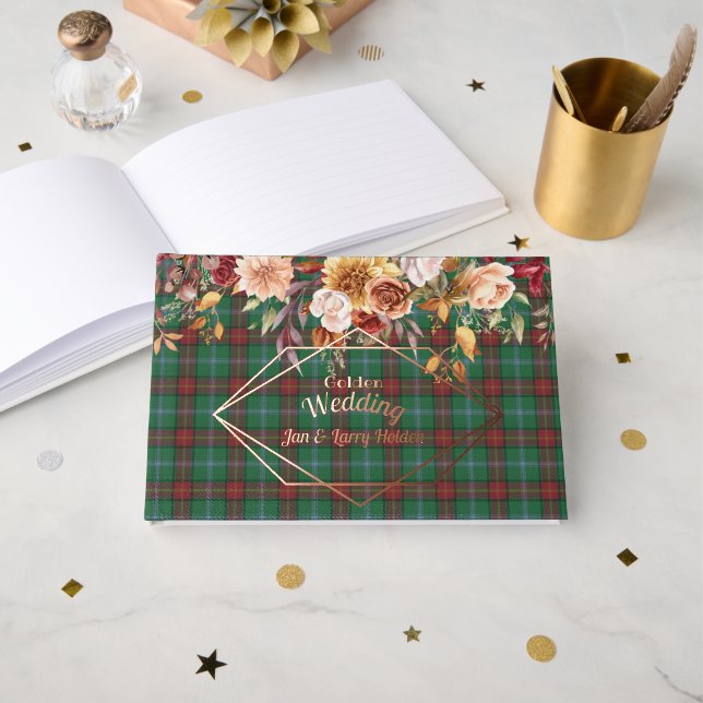 Manitoba Provincial Tartan Anniversary  Foil Guest Book (Front Open)