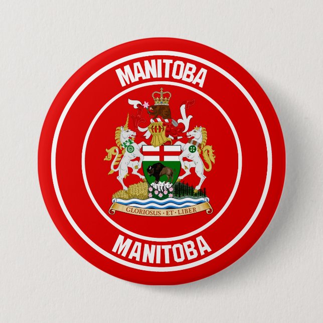 Manitoba Round Emblem Button (Front)