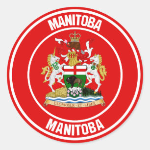 Manitoba Round Emblem Classic Round Sticker