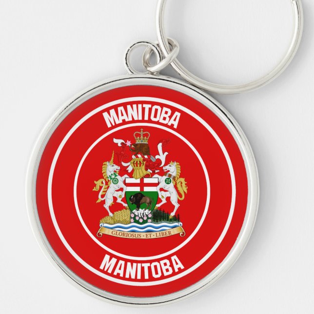 Manitoba Round Emblem Keychain (Front)