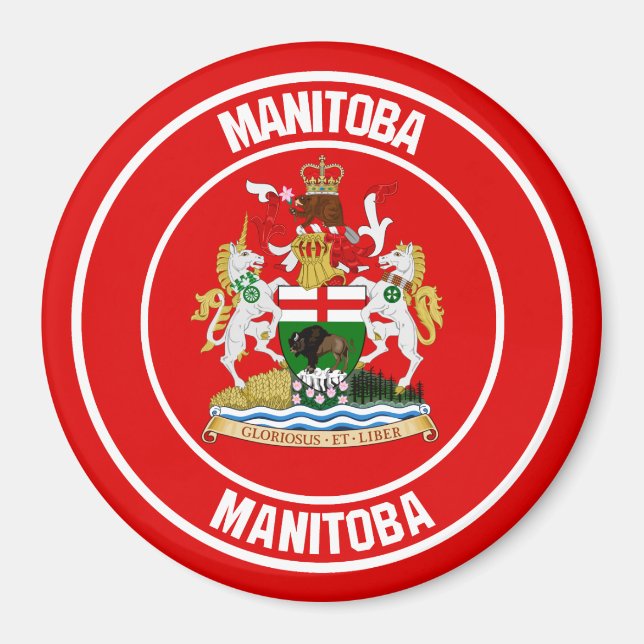 Manitoba Round Emblem Magnet (Front)